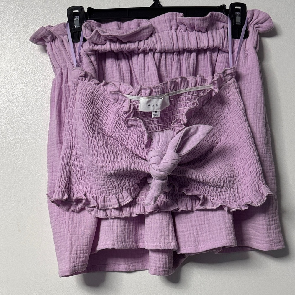 Lavender Smocked Top and Short Set